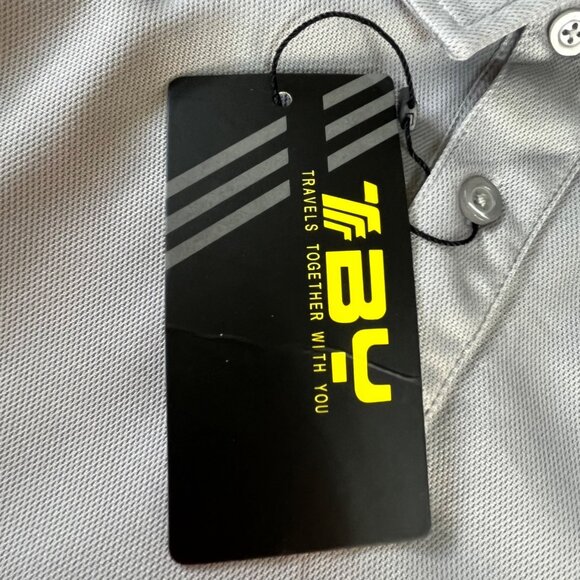 TBY Golf Polo Shirt Mens XXL Gray New Lightweight Short Sleeve Performance - Picture 8 of 8